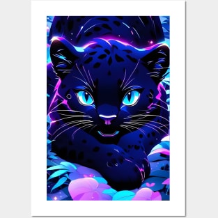 Cute Kawaii black panther art Posters and Art